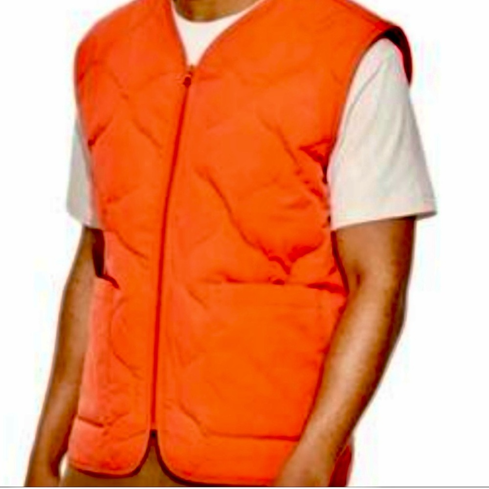 Men's Regular Fit Quilted Vest - Original Use Fire Orange L